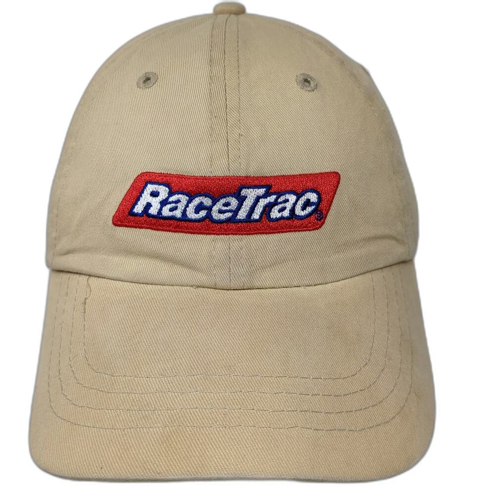 RaceTrac Gas Station Logo Baseball Cap Beige One Size Strapback Cotton Hat